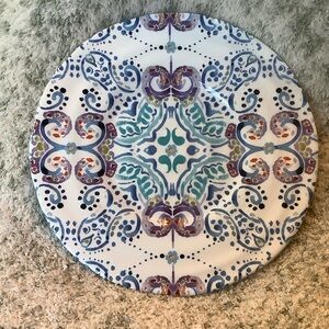 Decorative Bohemian Style Round Ceramic Serve Cheese Plate RS 8.75”